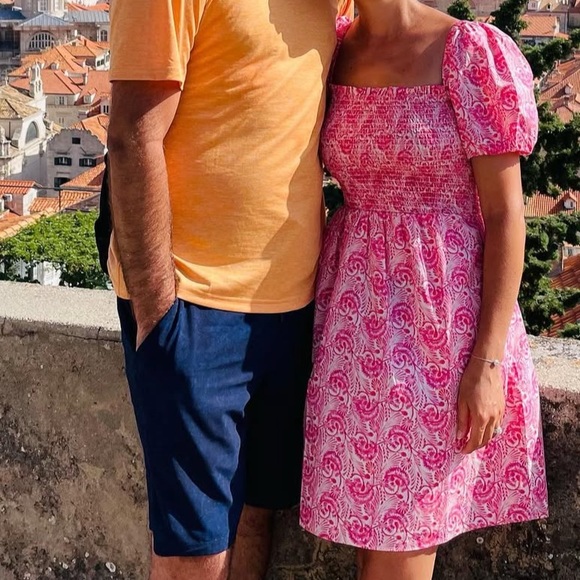 J.Crew Puff-Sleeve Smocked Mini Pink Dandelion Swirl Dress - Picture 3 of 11